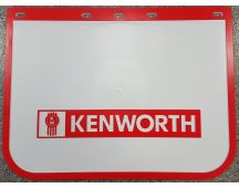 KENWORTH Mudflap white pvc with Kenworth name and red border 24" X 18"