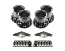 WW Chrome axle cover set with conical removable drive hub cap. Part No AFKL001RCC