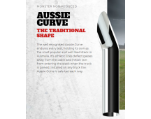 SILVERBACK BRAND Chrome exhaust 7" x 60" (1525mm) Aussie curve. Part No CS7060AP