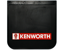 KENWORTH Mudflap black rubber with white and red logo 60cm x 60cm