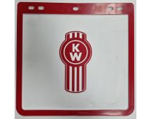 KENWORTH Mudflap white with red border and BUG logo 11 1/2 "x 11"