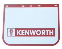 KENWORTH Mudflap PVC white with red border and KW name in red 61x33cm