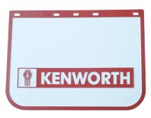 KENWORTH Mudflap PVC white with red border and red KW name 61x45CM