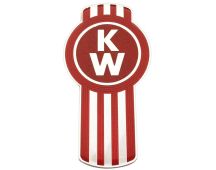GENUINE KENWORTH "BUG" Emblem red enamel silver background 21.5cm x 11.5cm. Part No L53-1002-10