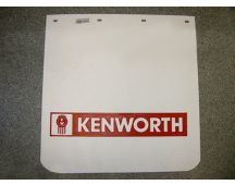 KENWORTH Mudflap white with "KENWORTH" banner lospray 24" X 30"