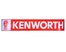 GENUINE KENWORTH Electrostatic windscreen decal red and white 2600mm x 145mm to suit cab over models with one piece screen. Part No PPT2DE0012KW