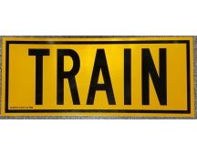 MARKER PLATE "TRAIN" 510mm x 250mm 2 piece sign complies with  AS1906 CLASS 2. Part no  RT510250-2
