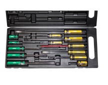 Screwdriver Set 13Pc Phillips/Slotted Plastic Carr